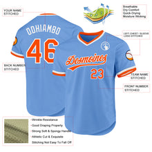 Load image into Gallery viewer, Custom Light Blue Orange-White Authentic Throwback Baseball Jersey
