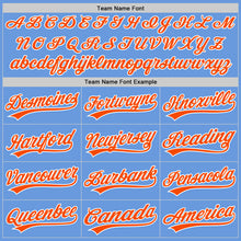 Load image into Gallery viewer, Custom Light Blue Orange-White Authentic Throwback Baseball Jersey
