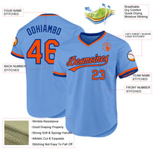 Load image into Gallery viewer, Custom Light Blue Orange-Royal Authentic Throwback Baseball Jersey
