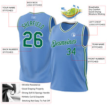 Laden Sie das Bild in den Galerie-Viewer, Custom Light Blue Kelly Green-White Authentic Throwback Basketball Jersey
