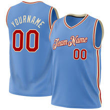 Charger l&#39;image dans la galerie, Custom Light Blue Red-Cream Authentic Throwback Basketball Jersey
