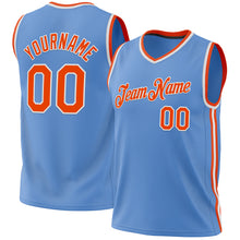 Laden Sie das Bild in den Galerie-Viewer, Custom Light Blue Orange-White Authentic Throwback Basketball Jersey
