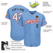 Charger l&#39;image dans la galerie, Custom Light Blue Red-Black Authentic Baseball Jersey
