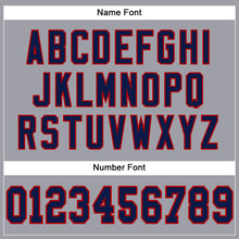 Laden Sie das Bild in den Galerie-Viewer, Custom Light Gray Navy-Red Mesh Authentic Football Jersey

