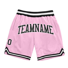 Load image into Gallery viewer, Custom Light Pink Black-White Authentic Throwback Basketball Shorts
