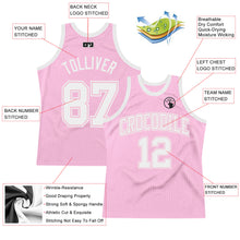Load image into Gallery viewer, Custom Light Pink White Authentic Throwback Basketball Jersey
