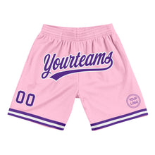 Laden Sie das Bild in den Galerie-Viewer, Custom Light Pink Purple-White Authentic Throwback Basketball Shorts
