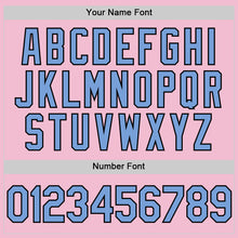 Load image into Gallery viewer, Custom Light Pink Light Blue-Black Authentic Throwback Baseball Jersey
