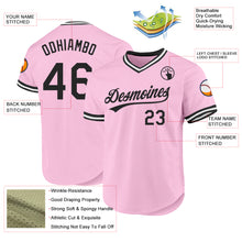 Laden Sie das Bild in den Galerie-Viewer, Custom Light Pink Black-White Authentic Throwback Baseball Jersey
