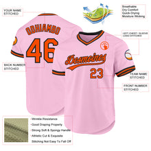 Laden Sie das Bild in den Galerie-Viewer, Custom Light Pink Orange-Black Authentic Throwback Baseball Jersey
