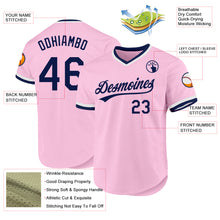 Laden Sie das Bild in den Galerie-Viewer, Custom Light Pink Navy-White Authentic Throwback Baseball Jersey
