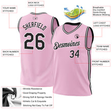 Laden Sie das Bild in den Galerie-Viewer, Custom Light Pink Black-White Authentic Throwback Basketball Jersey
