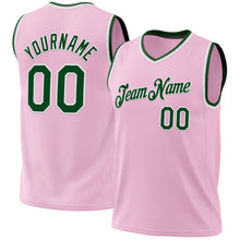 Загрузить изображение в средство просмотра галереи, Custom Light Pink Green-White Authentic Throwback Basketball Jersey
