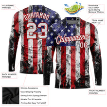 Charger l&#39;image dans la galerie, Custom White White Red-Royal American Flag Fashion 3D Pattern Long Sleeve Performance T-Shirt
