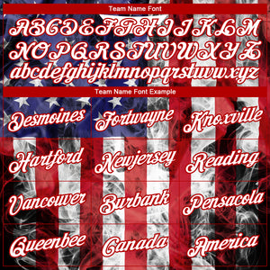 Custom White White Red-Royal American Flag Fashion 3D Pattern Long Sleeve Performance T-Shirt