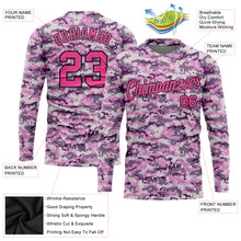 Load image into Gallery viewer, Custom Camo Pink-Black Salute To Service Long Sleeve Performance T-Shirt
