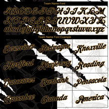 Laden Sie das Bild in den Galerie-Viewer, Custom Graffiti Pattern Black-Old Gold Scratch 3D Long Sleeve Performance T-Shirt
