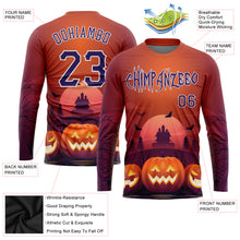 Laden Sie das Bild in den Galerie-Viewer, Custom 3D Pattern Halloween Pumpkins Horror Night Long Sleeve Performance T-Shirt
