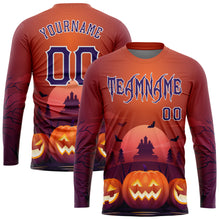 Laden Sie das Bild in den Galerie-Viewer, Custom 3D Pattern Halloween Pumpkins Horror Night Long Sleeve Performance T-Shirt
