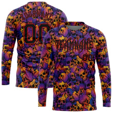 Charger l&#39;image dans la galerie, Custom 3D Pattern Halloween Skulls Long Sleeve Performance T-Shirt
