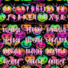 Laden Sie das Bild in den Galerie-Viewer, Custom 3D Pattern Bright Multicolored Halloween Pumpkins And Bats Long Sleeve Performance T-Shirt
