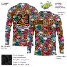 Load image into Gallery viewer, Custom 3D Pattern Halloween Skulls Long Sleeve Performance T-Shirt
