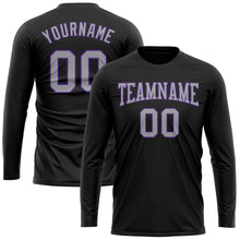 Загрузить изображение в средство просмотра галереи, Custom Black Gray-Purple Long Sleeve Performance T-Shirt
