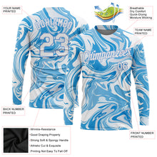 Load image into Gallery viewer, Custom 3D Pattern Design Abstract Ocean With Waves Fluid Art Long Sleeve Performance T-Shirt
