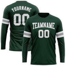 Laden Sie das Bild in den Galerie-Viewer, Custom Green White-Gray Long Sleeve Performance T-Shirt
