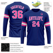 Charger l&#39;image dans la galerie, Custom Royal Pink-White Long Sleeve Performance T-Shirt
