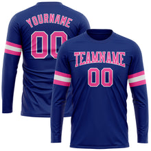 Charger l&#39;image dans la galerie, Custom Royal Pink-White Long Sleeve Performance T-Shirt
