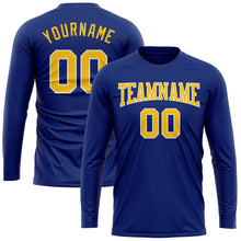 Charger l&#39;image dans la galerie, Custom Royal Gold-White Long Sleeve Performance T-Shirt
