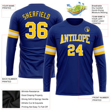 Charger l&#39;image dans la galerie, Custom Royal Gold-White Long Sleeve Performance T-Shirt
