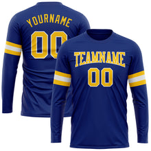 Charger l&#39;image dans la galerie, Custom Royal Gold-White Long Sleeve Performance T-Shirt
