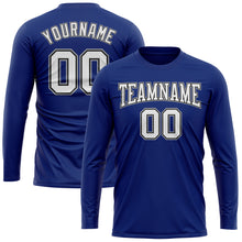 Charger l&#39;image dans la galerie, Custom Royal White Black-Gray Long Sleeve Performance T-Shirt
