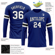 Charger l&#39;image dans la galerie, Custom Royal White-Black Long Sleeve Performance T-Shirt
