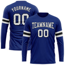 Charger l&#39;image dans la galerie, Custom Royal White-Black Long Sleeve Performance T-Shirt
