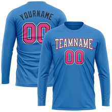Laden Sie das Bild in den Galerie-Viewer, Custom Powder Blue Pink Black-White Long Sleeve Performance T-Shirt
