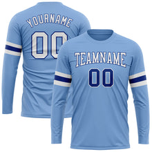 Charger l&#39;image dans la galerie, Custom Light Blue White-Royal Long Sleeve Performance T-Shirt
