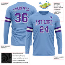 Загрузить изображение в средство просмотра галереи, Custom Light Blue Purple-White Long Sleeve Performance T-Shirt
