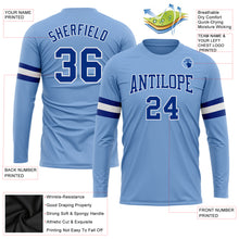 Загрузить изображение в средство просмотра галереи, Custom Light Blue Royal-White Long Sleeve Performance T-Shirt
