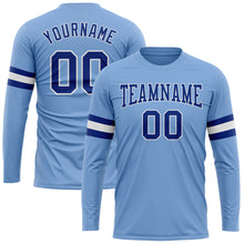 Загрузить изображение в средство просмотра галереи, Custom Light Blue Royal-White Long Sleeve Performance T-Shirt
