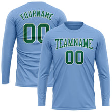 Загрузить изображение в средство просмотра галереи, Custom Light Blue Kelly Green-White Long Sleeve Performance T-Shirt

