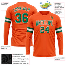 Charger l&#39;image dans la galerie, Custom Orange Kelly Green-White Long Sleeve Performance T-Shirt
