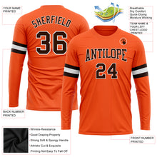 Load image into Gallery viewer, Custom Orange Brown-White Long Sleeve Performance T-Shirt
