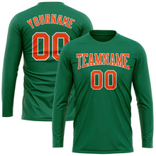 Charger l&#39;image dans la galerie, Custom Kelly Green Orange-White Long Sleeve Performance Salute To Service T-Shirt
