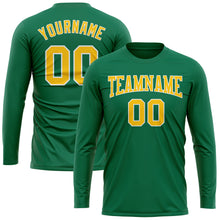 Charger l&#39;image dans la galerie, Custom Kelly Green Gold-White Long Sleeve Performance Salute To Service T-Shirt
