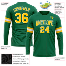 Charger l&#39;image dans la galerie, Custom Kelly Green Gold-White Long Sleeve Performance Salute To Service T-Shirt
