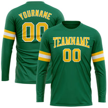 Charger l&#39;image dans la galerie, Custom Kelly Green Gold-White Long Sleeve Performance Salute To Service T-Shirt
