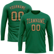 Charger l&#39;image dans la galerie, Custom Kelly Green Old Gold-Black Long Sleeve Performance Salute To Service T-Shirt
